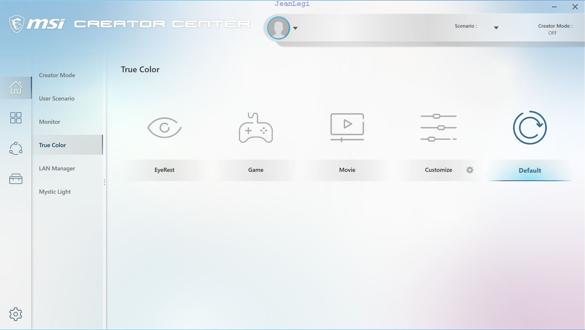 MSI_X570_Creation\Creation_Software\10.Creation_Center_True_Color.jpg